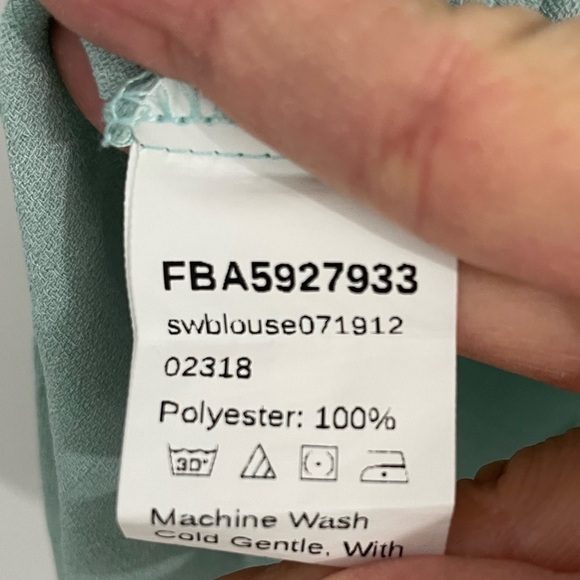 NWOT Sage Green Waist-Tie Blouse - Picture 5 of 5